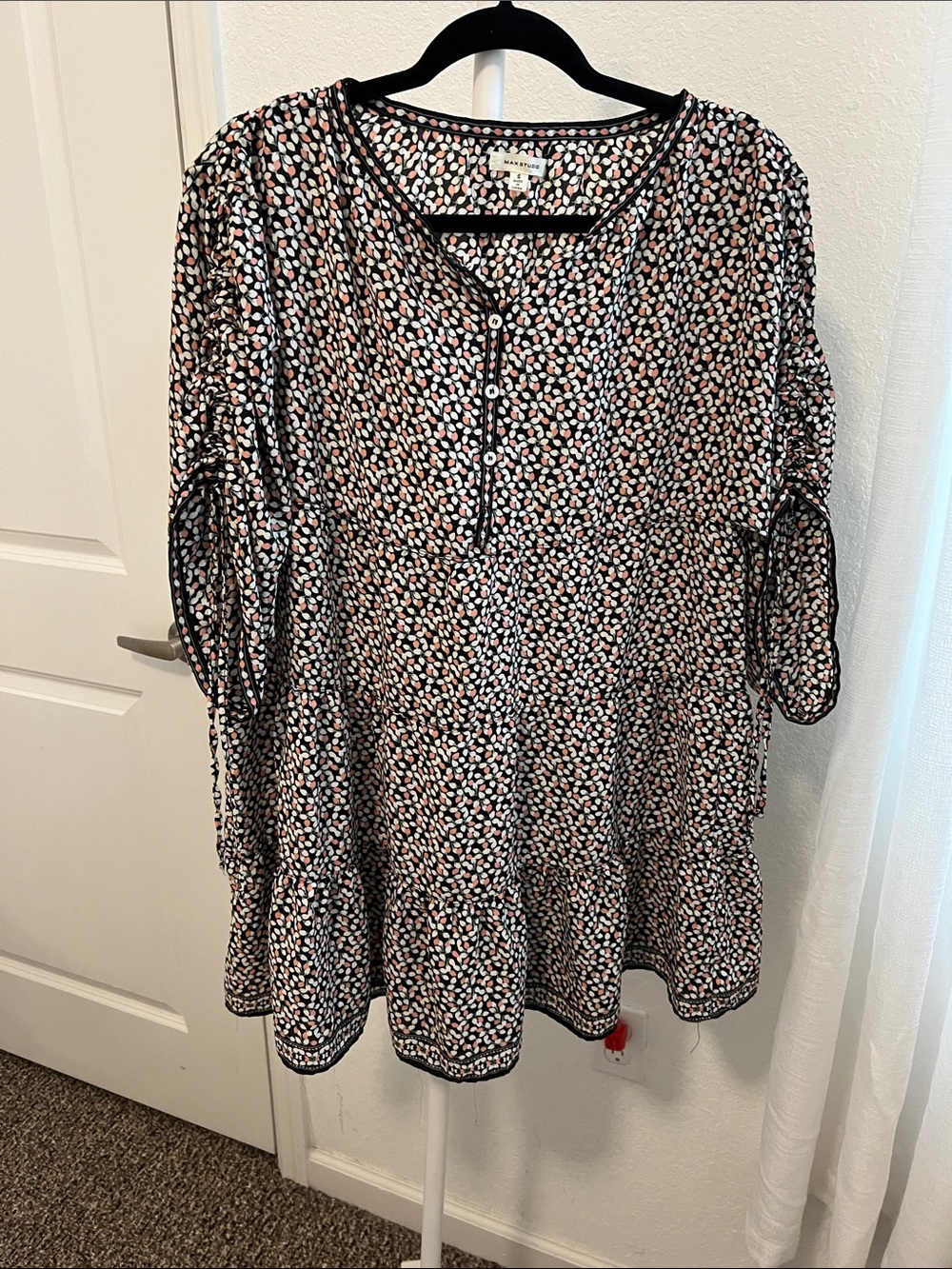 Rafaella Black Multi Spot Henley Tunic